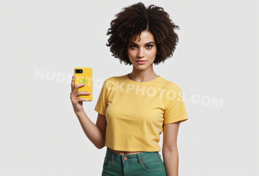 Confident Woman Holding Smartphone