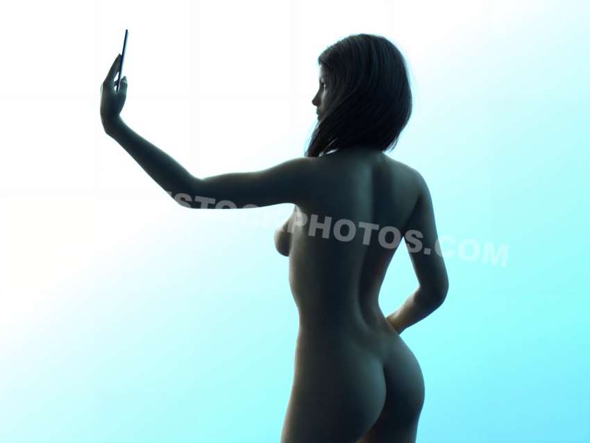 Nude Woman Selfie Stock Photo