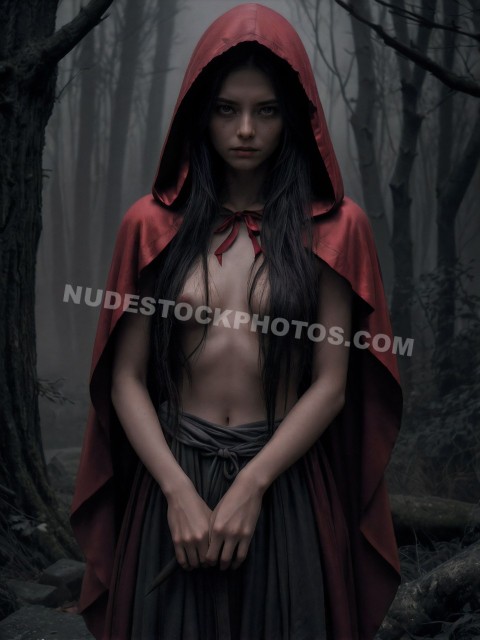 Creepy Topless Red Riding Hood