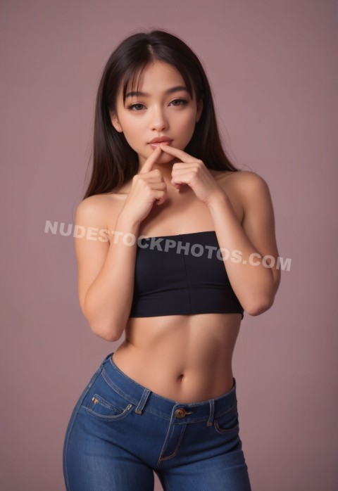 Asian Girl in casual outfit posing