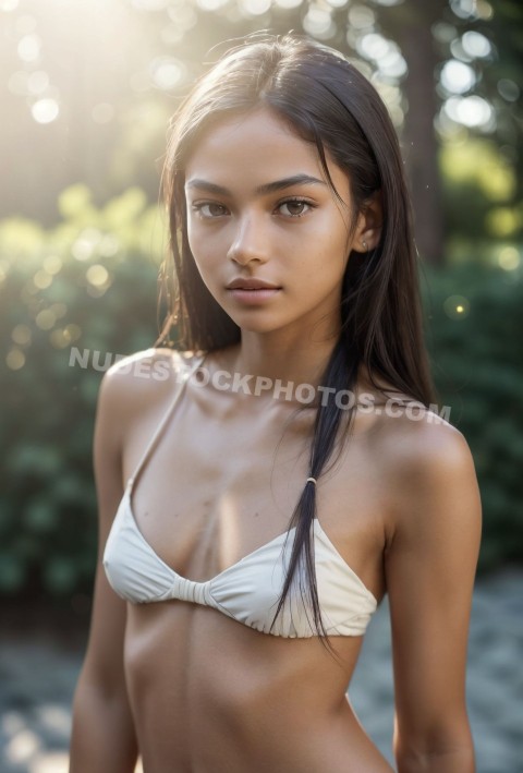 Skinny young woman on the beach