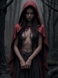 Creepy Topless Red Riding Hood